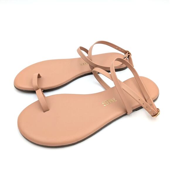 Tkees Phoebe Crossover Ankle Strap Sandal Women's Leather Tan Size US5 EU36 - Picture 1 of 12